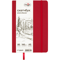 Скетчбук 80л., А5 Гамма "Студия", винный, твердая обложка, на резинке, слоновая кость, 140г/м2 фото Скетчбук 80л., А5 Гамма "Студия", винный, твердая обложка, на резинке, слоновая кость, 140г/м2