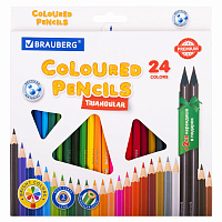 Карандаши цветные BRAUBERG PREMIUM 24 цвета + 2 чернографитных карандаша, трехгранные, грифель 3 мм, 181937 фото Карандаши цветные BRAUBERG PREMIUM 24 цвета + 2 чернографитных карандаша, трехгранные, грифель 3 мм, 181937