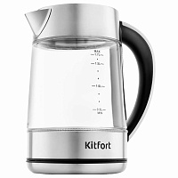 Чайник KITFORT КТ-690, 1,7 л, 2200 Вт, закрытый нагревательный элемент, LED дисплей, ТЕРМОРЕГУЛЯТОР, стекло, серебро фото Чайник KITFORT КТ-690, 1,7 л, 2200 Вт, закрытый нагревательный элемент, LED дисплей, ТЕРМОРЕГУЛЯТОР, стекло, серебро