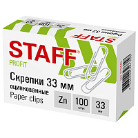 Скрепки STAFF, 33 мм, оцинкованные, 100 шт., в картонной коробке, 270445 фото Скрепки STAFF, 33 мм, оцинкованные, 100 шт., в картонной коробке, 270445