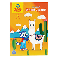Картон белый А4, Мульти-Пульти, 12л., мелованный, в папке, "Приключения Енота фото Картон белый А4, Мульти-Пульти, 12л., мелованный, в папке, "Приключения Енота