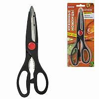 Ножницы кухонные DASWERK (ДАСВЕРК), 210 мм, с орехоколом, зазубренные, 608905