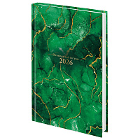 Ежедневник датированный 2026 145х215 мм, А5, STAFF, ламинированная обложка, "Green Marble", 117315 фото Ежедневник датированный 2026 145х215 мм, А5, STAFF, ламинированная обложка, "Green Marble", 117315