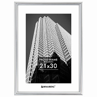 Рамка 21х30 см небьющаяся, багет 12 мм, пластик, BRAUBERG "Original", серебристая, 391231 фото Рамка 21х30 см небьющаяся, багет 12 мм, пластик, BRAUBERG "Original", серебристая, 391231