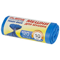 Мешки для мусора LAIMA "ULTRA" 120 л синие, рулон 10 шт. особо прочные, ПНД 23 мкм, 70х110 см, 607695 фото Мешки для мусора LAIMA "ULTRA" 120 л синие, рулон 10 шт. особо прочные, ПНД 23 мкм, 70х110 см, 607695