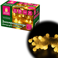 Электрогирлянда-нить комнатная "Шарики" 5 м, 40 LED, теплый белый свет, 220 V, контроллер, ЗОЛОТАЯ СКАЗКА, 591348 фото Электрогирлянда-нить комнатная "Шарики" 5 м, 40 LED, теплый белый свет, 220 V, контроллер, ЗОЛОТАЯ СКАЗКА, 591348