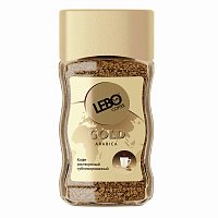 Кофе растворимый LEBO "Gold" 100 г, стеклянная банка, сублимированный фото Кофе растворимый LEBO "Gold" 100 г, стеклянная банка, сублимированный