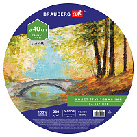 Холст на картоне BRAUBERG ART CLASSIC, 40см, грунтованный, круглый, 100% хлопок, мелкое зерно,190624 фото Холст на картоне BRAUBERG ART CLASSIC, 40см, грунтованный, круглый, 100% хлопок, мелкое зерно,190624
