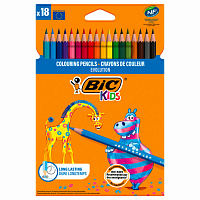 Карандаши цветные BIC "Kids ECOlutions Evolution", 18 цветов, пластиковые, заточенные, европодвес, 937513 фото Карандаши цветные BIC "Kids ECOlutions Evolution", 18 цветов, пластиковые, заточенные, европодвес, 937513
