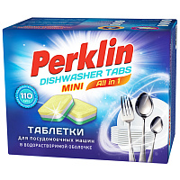 Таблетки для посудомоечных машин MINI TABS 110 шт. PERKLIN "ALL in 1", растворимая оболочка, 609647 фото Таблетки для посудомоечных машин MINI TABS 110 шт. PERKLIN "ALL in 1", растворимая оболочка, 609647