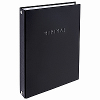 Тетрадь на кольцах А5 175х215 мм, 120 л., твердый картон, клетка, BRAUBERG "Minimal black", 404713 фото Тетрадь на кольцах А5 175х215 мм, 120 л., твердый картон, клетка, BRAUBERG "Minimal black", 404713
