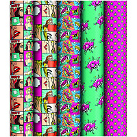 Упаковочная бумага глянц. 70*100см, ArtSpace "Pop art", 90г/м2, ассорти 5 дизайнов фото Упаковочная бумага глянц. 70*100см, ArtSpace "Pop art", 90г/м2, ассорти 5 дизайнов