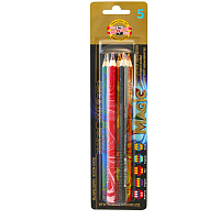 Карандаш с многоцв. грифелем Koh-I-Noor "Magic America. Original. Fire. Tropical. Neon", 5шт., утолщ., шестигран., блистер фото Карандаш с многоцв. грифелем Koh-I-Noor "Magic America. Original. Fire. Tropical. Neon", 5шт., утолщ., шестигран., блистер