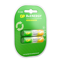 Батарейки аккумуляторные GP ReEnergy Ni-Mh пальчиковые КОМПЛЕКТ 2 шт., AA (HR6), 1300 mAh, 130AAHCRGY, 130AAHCRGY-2CRC фото Батарейки аккумуляторные GP ReEnergy Ni-Mh пальчиковые КОМПЛЕКТ 2 шт., AA (HR6), 1300 mAh, 130AAHCRGY, 130AAHCRGY-2CRC
