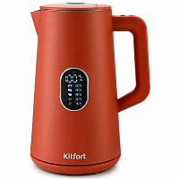Чайник KITFORT КТ-6115-3, 1,5 л, 1800 Вт, закрытый нагревательный элемент, ТЕРМОРЕГУЛЯТОР, двойные стенки, красный фото Чайник KITFORT КТ-6115-3, 1,5 л, 1800 Вт, закрытый нагревательный элемент, ТЕРМОРЕГУЛЯТОР, двойные стенки, красный