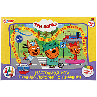Игра настольная Умные игры "ПДД. Три кота", картонная коробка фото Игра настольная Умные игры "ПДД. Три кота", картонная коробка