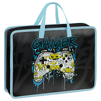 Папка с ручками А4 ArtSpace "Gamer", пластик, на молнии, 70мм фото Папка с ручками А4 ArtSpace "Gamer", пластик, на молнии, 70мм