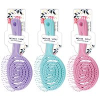 Расческа для волос массажная 17,5х8 см, цвета АССОРТИ, MONTE VITA (МОНТЕ ВИТА), 457423