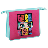 Папка для тетрадей 1 отделение, А4, ArtSpace "Born to shine", пластик, на молнии фото Папка для тетрадей 1 отделение, А4, ArtSpace "Born to shine", пластик, на молнии