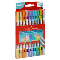 Фломастеры двусторонние Faber-Castell, 10 паст.цв., смываемые, пластик.уп., европодвес фото Фломастеры двусторонние Faber-Castell, 10 паст.цв., смываемые, пластик.уп., европодвес