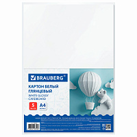 Картон белый А4 МЕЛОВАННЫЙ (белый оборот) 5 листов, BRAUBERG, 200х290 мм, 116626 фото Картон белый А4 МЕЛОВАННЫЙ (белый оборот) 5 листов, BRAUBERG, 200х290 мм, 116626