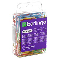Скрепки 28мм, Berlingo, 100шт., цветные, пласт. упак., европодвес фото Скрепки 28мм, Berlingo, 100шт., цветные, пласт. упак., европодвес