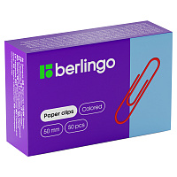 Скрепки 50мм, Berlingo, 50шт., цветные, карт. упаковка фото Скрепки 50мм, Berlingo, 50шт., цветные, карт. упаковка