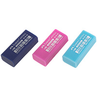 Ластик Faber-Castell "Dust Free", прямоугольный, в пленке, бирюзовый/розовый/синий, 11*18*41мм фото Ластик Faber-Castell "Dust Free", прямоугольный, в пленке, бирюзовый/розовый/синий, 11*18*41мм