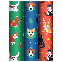 Упаковочная бумага глянц. 70*100см, MESHU "Christmas mood", 80 г/м2, ассорти, 3 дизайна фото Упаковочная бумага глянц. 70*100см, MESHU "Christmas mood", 80 г/м2, ассорти, 3 дизайна