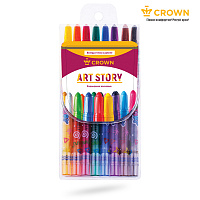 Карандаши восковые Crown "ArtStory", 08цв., выкручивающийся стержень, ПВХ, европодвес фото Карандаши восковые Crown "ArtStory", 08цв., выкручивающийся стержень, ПВХ, европодвес