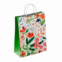 Крафт-пакет бумажный "Красота внутри" 26х15х35 см, с кручеными ручками, плотность 100 г/м2, белый, 113563 фото Крафт-пакет бумажный "Красота внутри" 26х15х35 см, с кручеными ручками, плотность 100 г/м2, белый, 113563