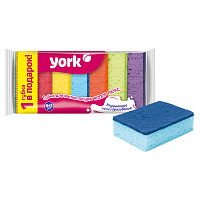 Губки для посуды York "Colour Lux", поролон с абразивным слоем, 10*7*3см, 7шт.