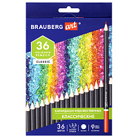 Карандаши художественные цветные BRAUBERG ART CLASSIC, 36 цветов, МЯГКИЙ грифель 3,3 мм, 181538 фото Карандаши художественные цветные BRAUBERG ART CLASSIC, 36 цветов, МЯГКИЙ грифель 3,3 мм, 181538