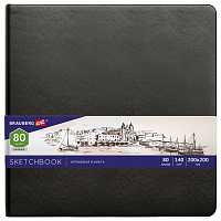 Скетчбук, слоновая кость 140 г/м2 200х200 мм, 80 л., КОЖЗАМ, резинка, BRAUBERG ART CLASSIC, черный, 113196 фото Скетчбук, слоновая кость 140 г/м2 200х200 мм, 80 л., КОЖЗАМ, резинка, BRAUBERG ART CLASSIC, черный, 113196