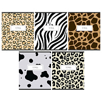 Тетрадь А5 48 л. ПЗБМ скоба, клетка, матовая ламинация, "Анимал принт" (микс в спайке), 22303 фото Тетрадь А5 48 л. ПЗБМ скоба, клетка, матовая ламинация, "Анимал принт" (микс в спайке), 22303