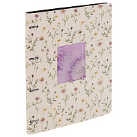 Тетрадь на кольцах БОЛЬШАЯ А4, 240х310 мм, 120 л., под кожу, BRAUBERG VISTA, "Пастельные цветы", 405204