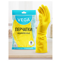 Перчатки резиновые хозяйственные Vega, многоразовые, хлопчатобумажное напыление, р. M, желтые, пакет с европодвесом фото Перчатки резиновые хозяйственные Vega, многоразовые, хлопчатобумажное напыление, р. M, желтые, пакет с европодвесом