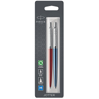 Набор Parker "Jotter London": шар. ручка Red + гел. ручка Blue, 1,0мм, кнопочн., блистер фото Набор Parker "Jotter London": шар. ручка Red + гел. ручка Blue, 1,0мм, кнопочн., блистер