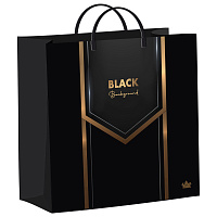 Пакет с пластиковой ручкой, мягкий пластик, 26х24 см, "Черный бэкграунд", 140 мкм, н00269763
