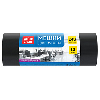 Мешки для мусора 240л OfficeClean ПВД, 90*130см, 55мкм, 10шт., особо прочные, черные, в рулоне фото Мешки для мусора 240л OfficeClean ПВД, 90*130см, 55мкм, 10шт., особо прочные, черные, в рулоне