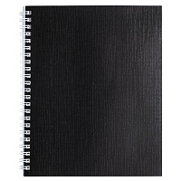 Бизнес-тетрадь Hatber Metallic A5 96 листов черная в клетку на спирали (148x210 мм)