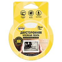 Клейкая лента двусторонняя Aviora, 24мм*2м, на вспененной основе, блистер фото Клейкая лента двусторонняя Aviora, 24мм*2м, на вспененной основе, блистер