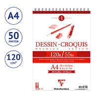 Скетчбук 50л., А4 Clairefontaine "Dessin croquis", на гребне, 120г/м2 фото Скетчбук 50л., А4 Clairefontaine "Dessin croquis", на гребне, 120г/м2