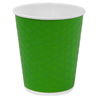 Стакан одноразовый бумажный 250/273 мл, D 80 мм, двухслойный, "Соты", зеленый, КОМПЛЕКТ 50 шт., холодное/горячее, WELDAY (ВЭЛДЭЙ), 702703