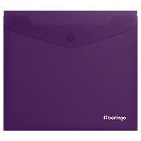Папка-конверт на кнопке Berlingo "Soft Touch", А5+, 200мкм, софт-тач, фиолетовая фото Папка-конверт на кнопке Berlingo "Soft Touch", А5+, 200мкм, софт-тач, фиолетовая