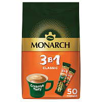 Кофе растворимый Monarch "Classic", 3в1, порошкообразный, порционный, 48 пакетиков*13,5г, мягкая упаковка фото Кофе растворимый Monarch "Classic", 3в1, порошкообразный, порционный, 48 пакетиков*13,5г, мягкая упаковка