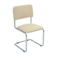 Стул Helmi HL-F07 "Sylwia", каркас металл хром, экокожа, бежевый, BOX4 фото Стул Helmi HL-F07 "Sylwia", каркас металл хром, экокожа, бежевый, BOX4