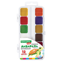 Краски акварельные BRAUBERG KIDS, медовые, 12 цветов, квадратные кюветы, пластиковый пенал, 192282 фото Краски акварельные BRAUBERG KIDS, медовые, 12 цветов, квадратные кюветы, пластиковый пенал, 192282