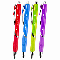 Ручка шариковая автоматическая с грипом BRAUBERG DELTA COLOR, СИНЯЯ, ассорти, узел 0,7 мм, линия письма 0,35 мм, 144202 фото Ручка шариковая автоматическая с грипом BRAUBERG DELTA COLOR, СИНЯЯ, ассорти, узел 0,7 мм, линия письма 0,35 мм, 144202