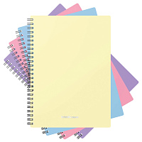 Тетрадь обложка пластик, А5, 80 л., спираль, клетка, ErichKrause, "Pastel" ассорти (4 вида), 50162
